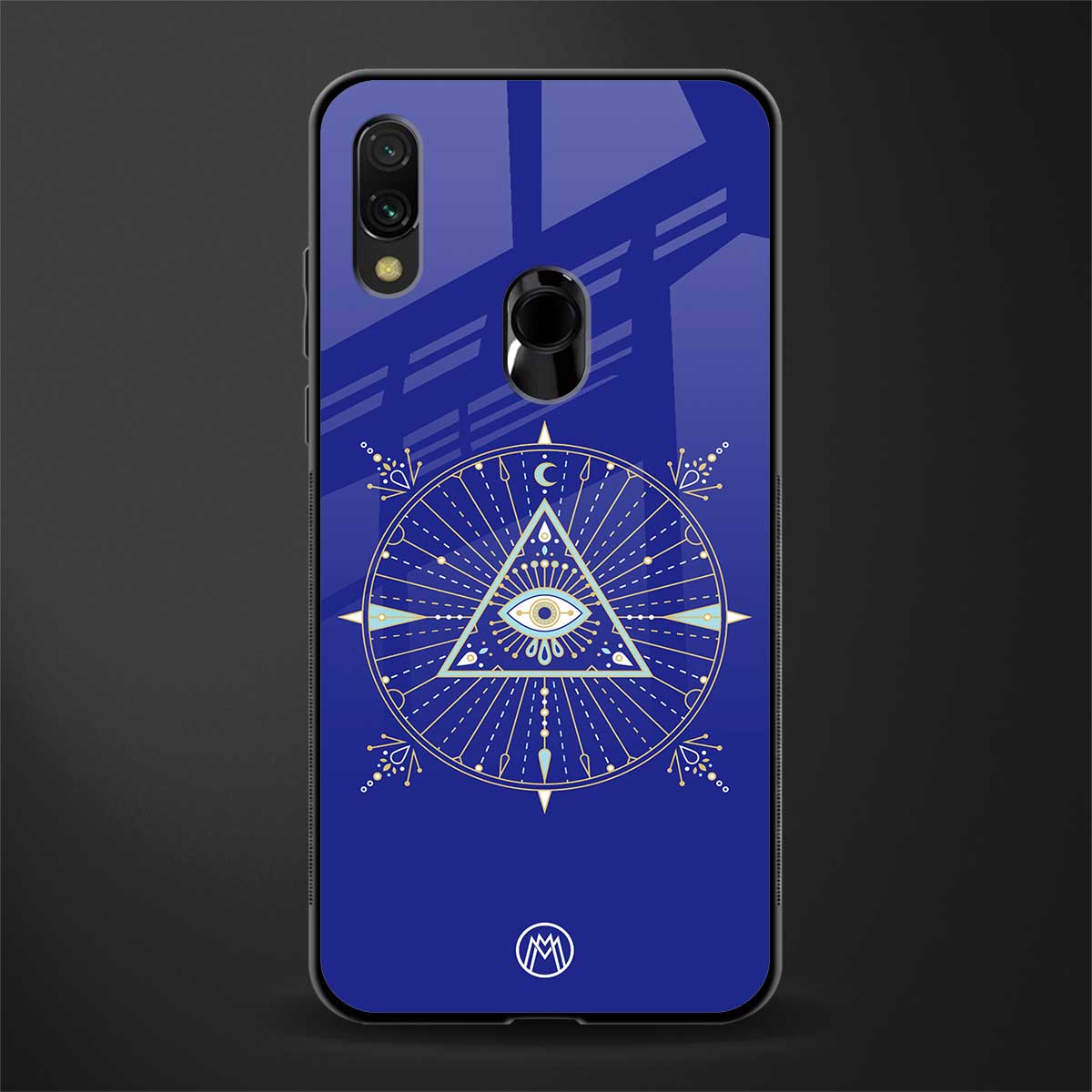 evil eye mandala blue glass case for redmi note 7 image