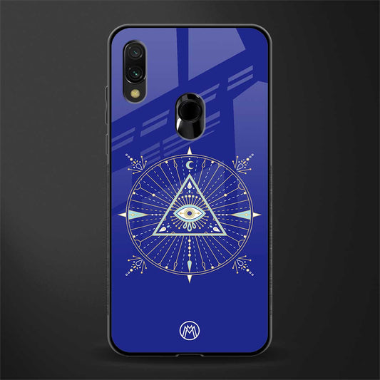 evil eye mandala blue glass case for redmi y3 image