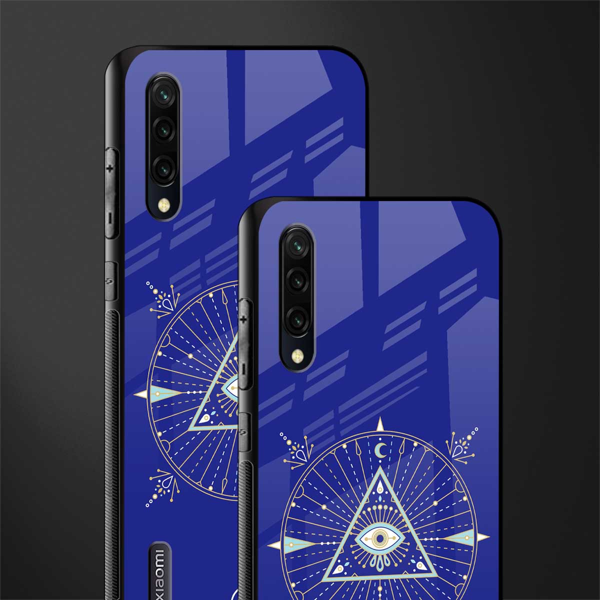evil eye mandala blue glass case for mi a3 redmi a3 image-2