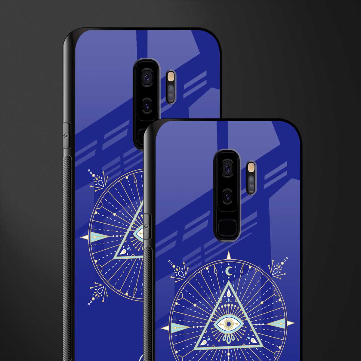evil eye mandala blue glass case for samsung galaxy s9 plus image-2