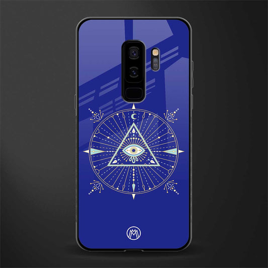 evil eye mandala blue glass case for samsung galaxy s9 plus image