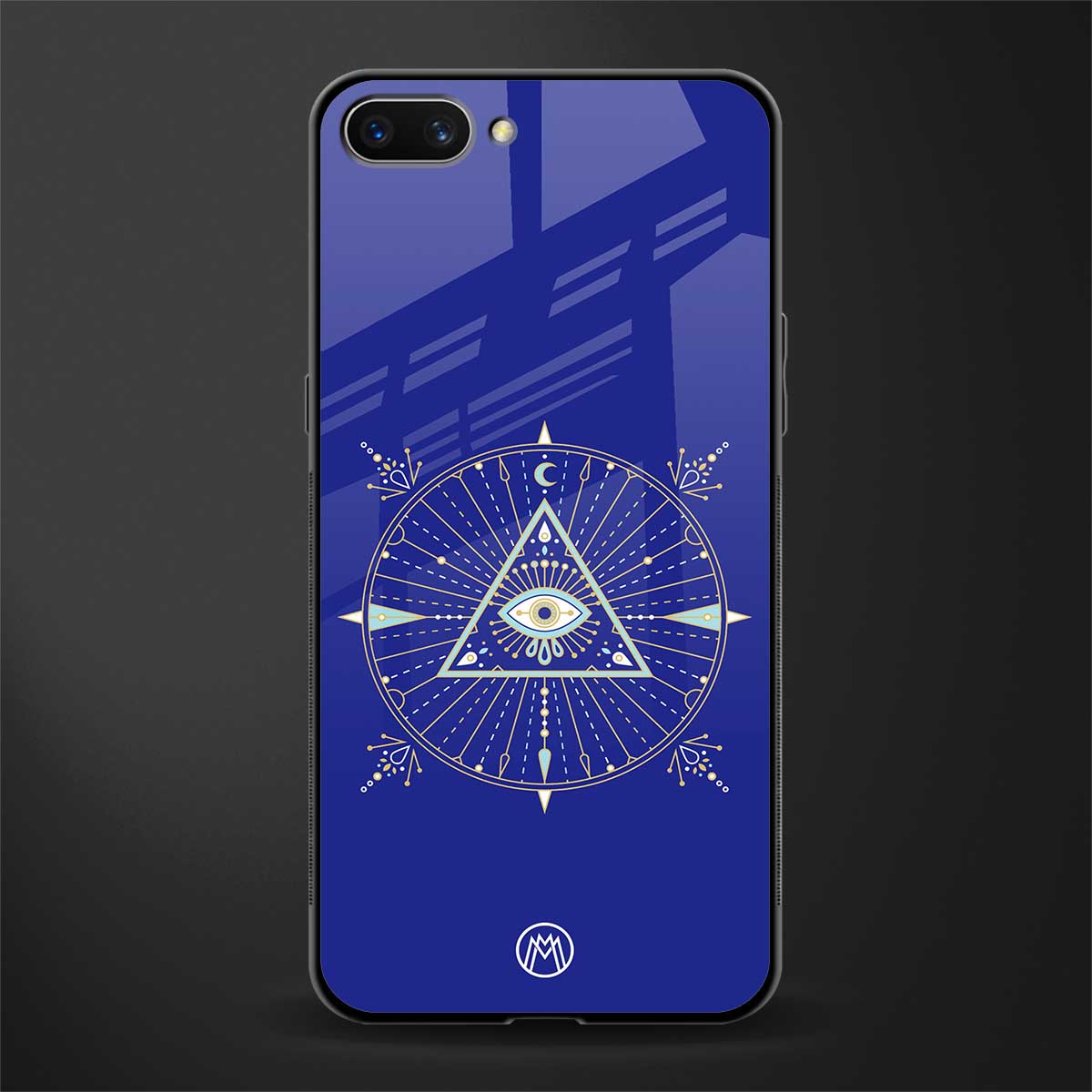 evil eye mandala blue glass case for realme c1 image