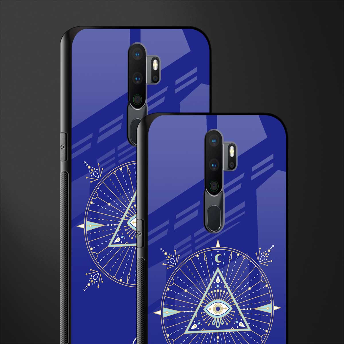 evil eye mandala blue glass case for oppo a5 2020 image-2