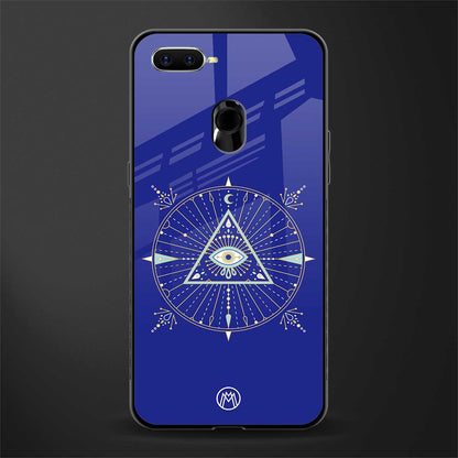 evil eye mandala blue glass case for oppo a12 image