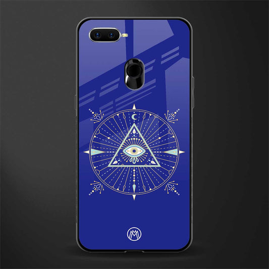 evil eye mandala blue glass case for oppo a12 image
