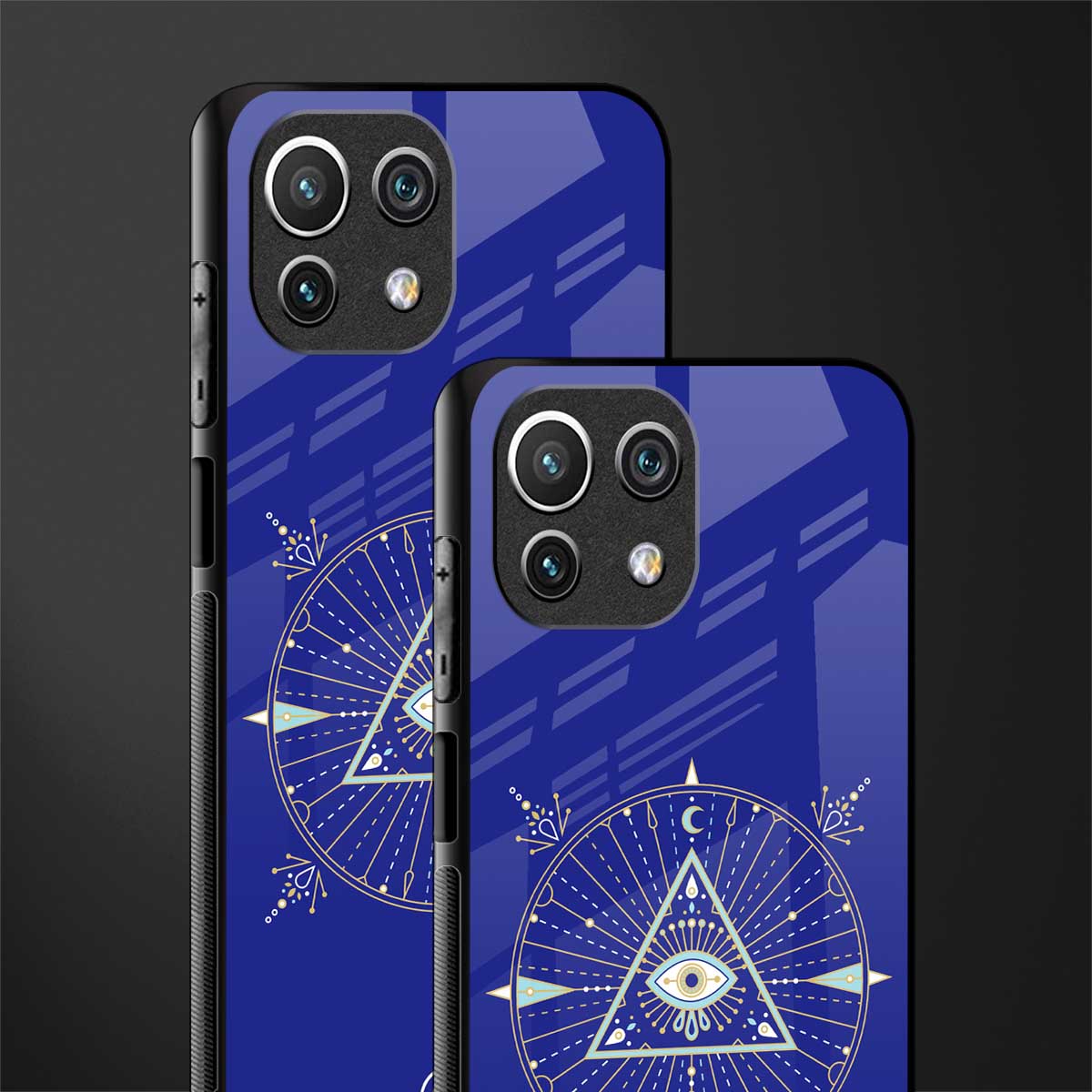 evil eye mandala blue glass case for mi 11 lite image-2