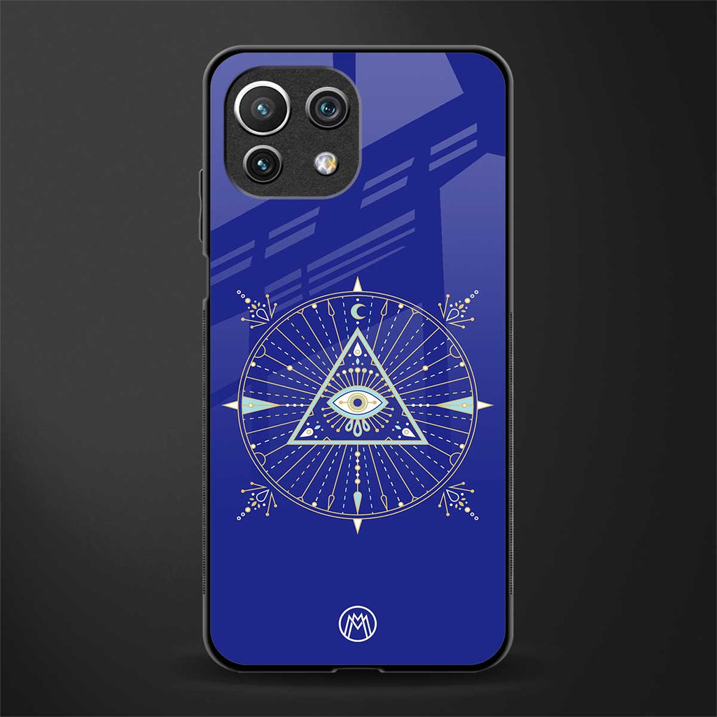 evil eye mandala blue glass case for mi 11 lite image