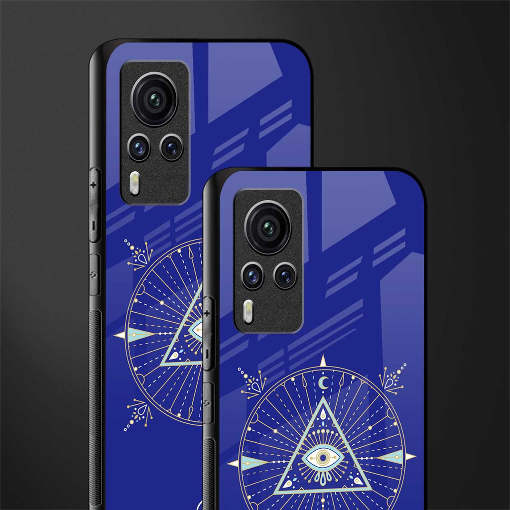 evil eye mandala blue glass case for vivo x60 pro image-2