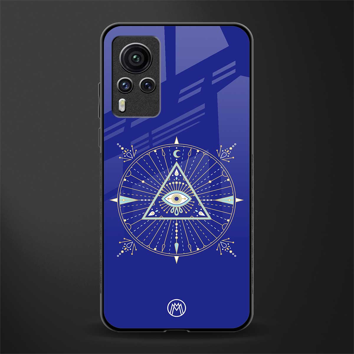 evil eye mandala blue glass case for vivo x60 pro image