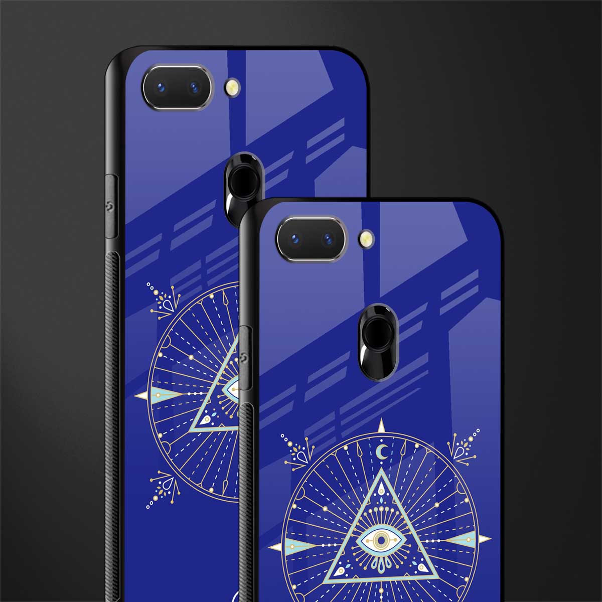evil eye mandala blue glass case for oppo a5 image-2
