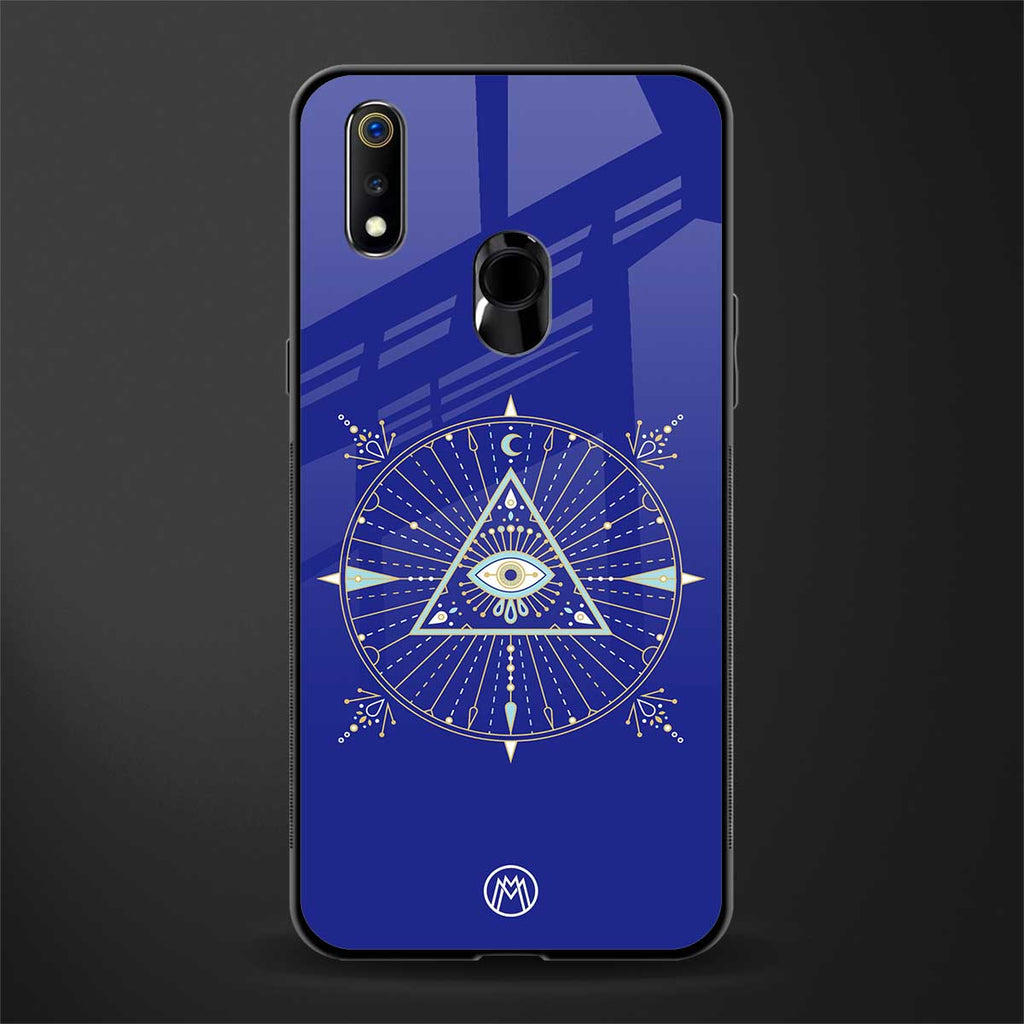 evil eye mandala blue glass case for realme 3 pro image