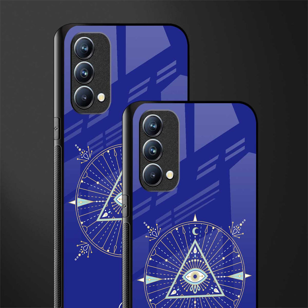 evil eye mandala blue glass case for oppo f19 image-2