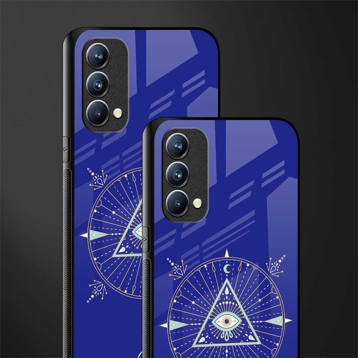 evil eye mandala blue glass case for oppo f19s image-2