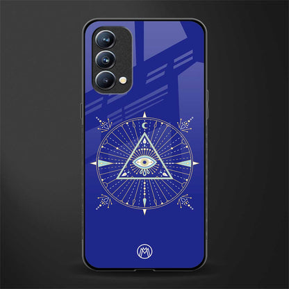 evil eye mandala blue glass case for oppo f19 image