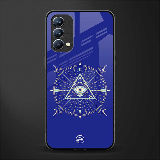 evil eye mandala blue glass case for oppo f19s image