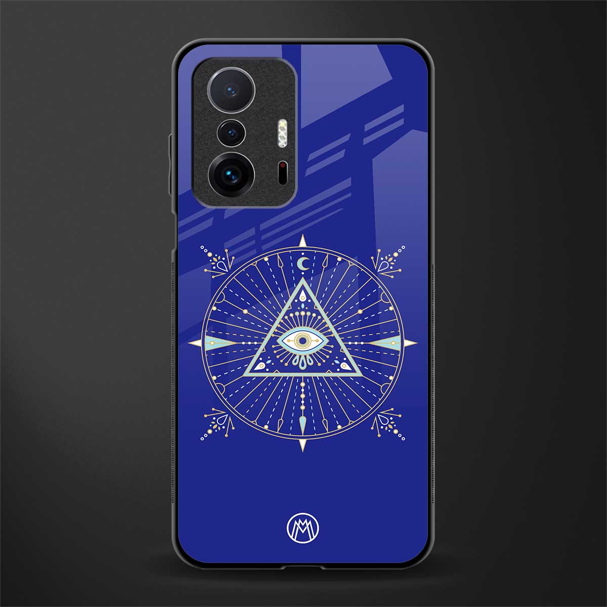 evil eye mandala blue glass case for mi 11t pro 5g image