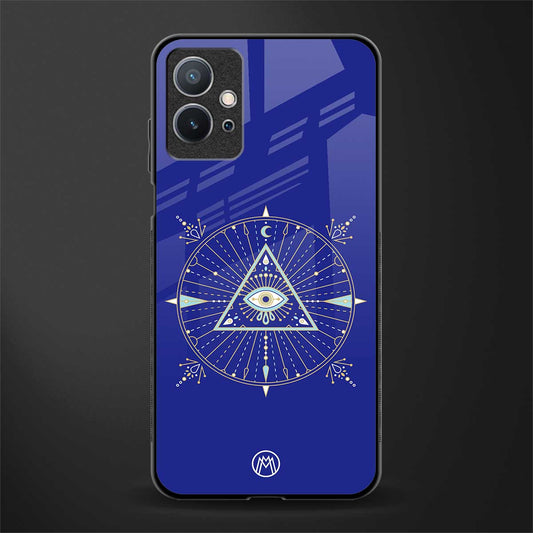evil eye mandala blue glass case for vivo y75 5g image