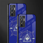 evil eye mandala blue glass case for vivo v23e image-2