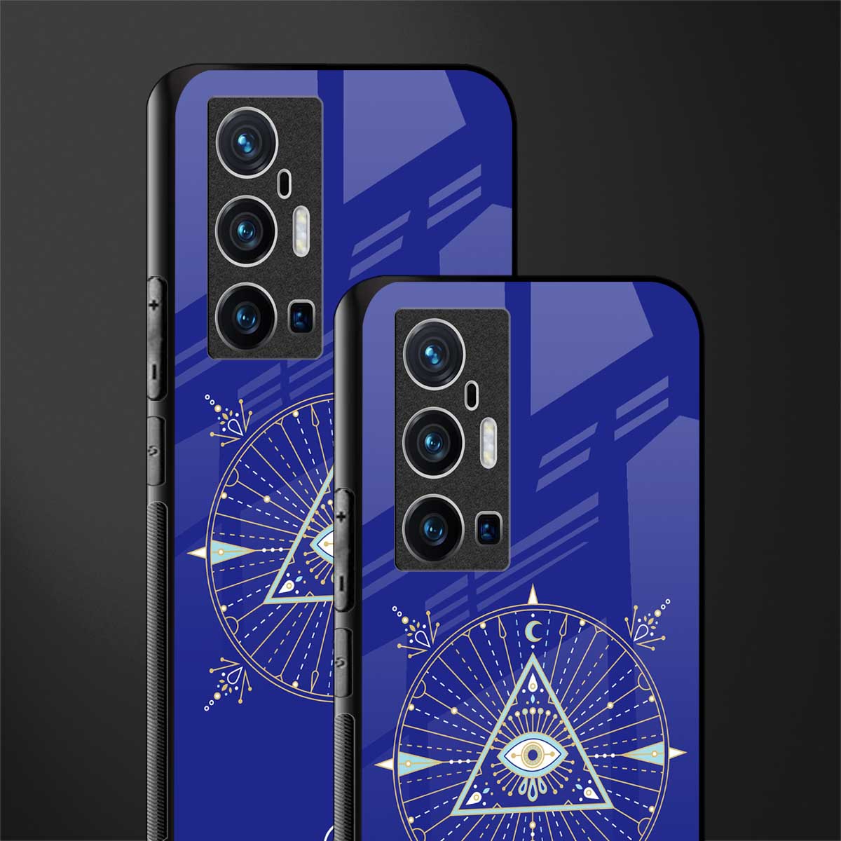 evil eye mandala blue glass case for vivo x70 pro plus image-2