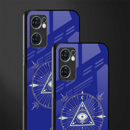 evil eye mandala blue glass case for oppo reno7 5g image-2