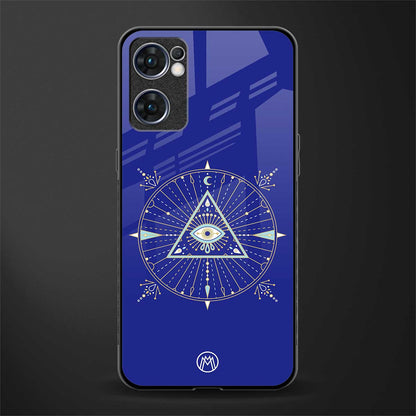 evil eye mandala blue glass case for oppo reno7 5g image