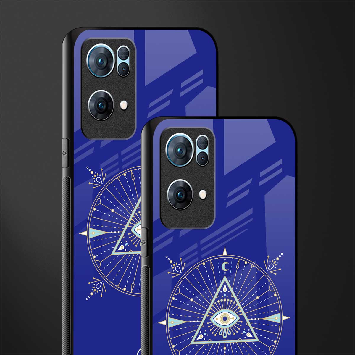 evil eye mandala blue glass case for oppo reno7 pro 5g image-2
