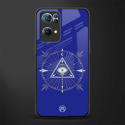 evil eye mandala blue glass case for oppo reno7 pro 5g image
