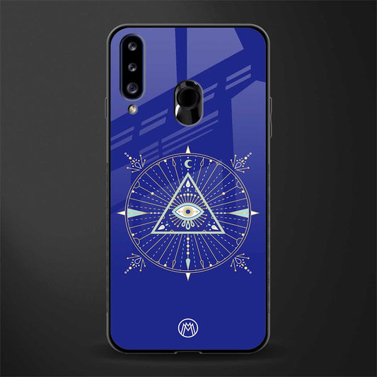 evil eye mandala blue glass case for samsung galaxy a20s image