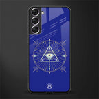 evil eye mandala blue glass case for samsung galaxy s22 plus 5g image