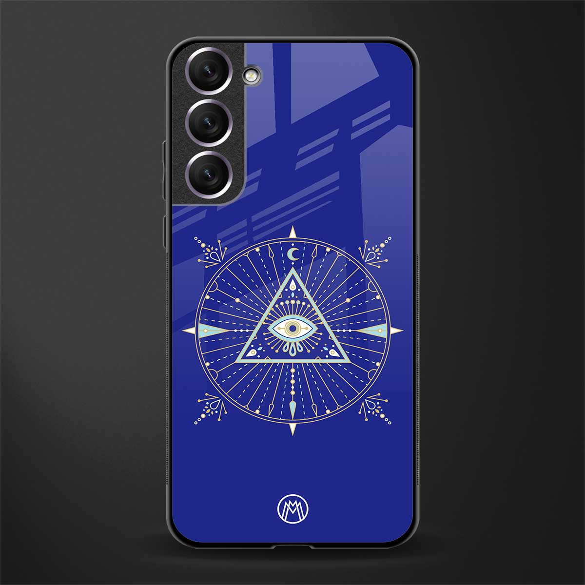 evil eye mandala blue glass case for samsung galaxy s21 plus image