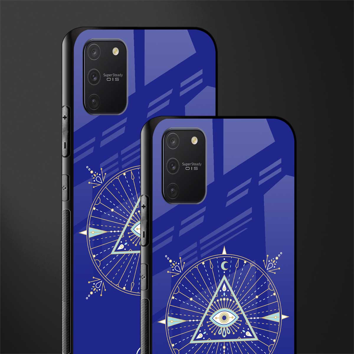 evil eye mandala blue glass case for samsung galaxy a91 image-2