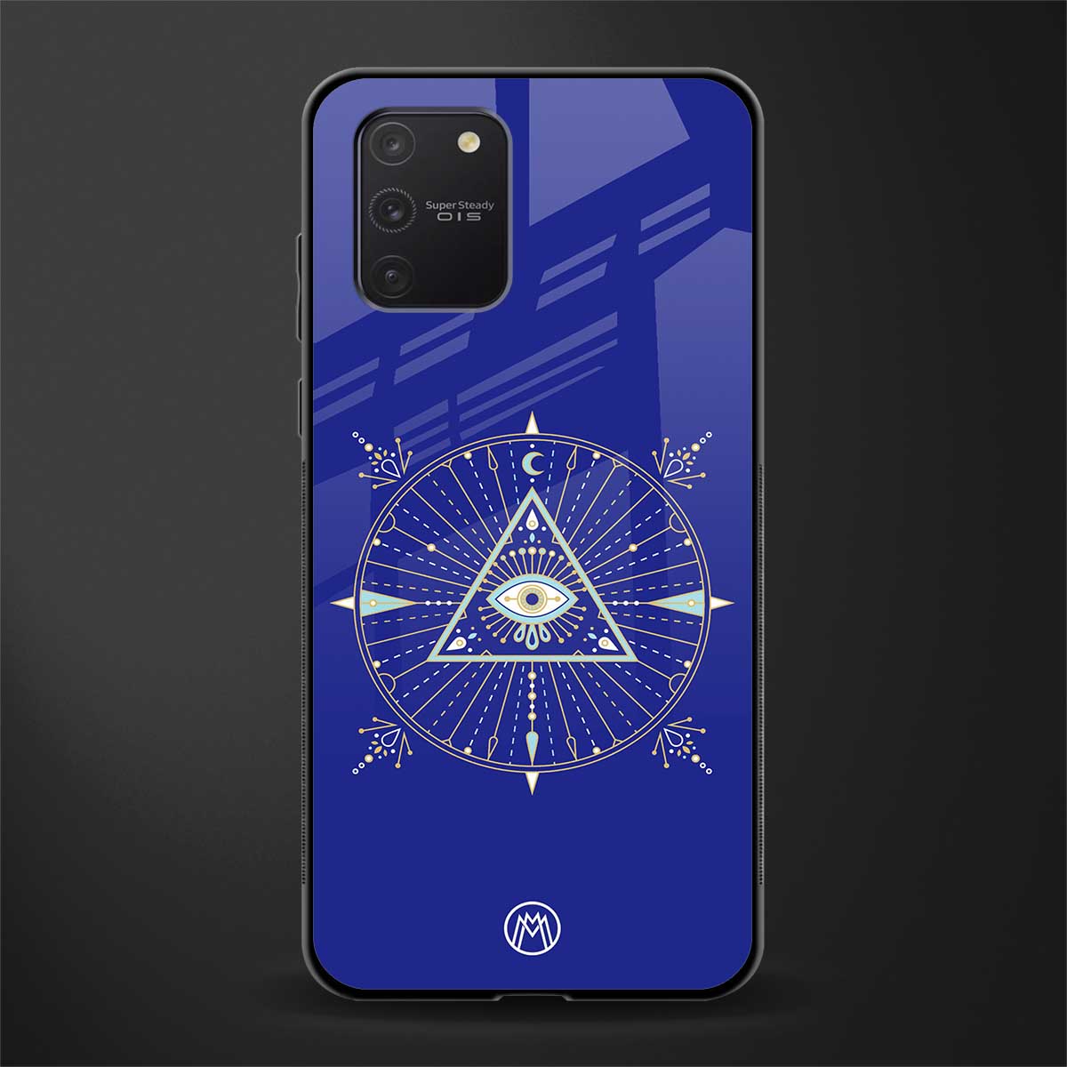 evil eye mandala blue glass case for samsung galaxy a91 image