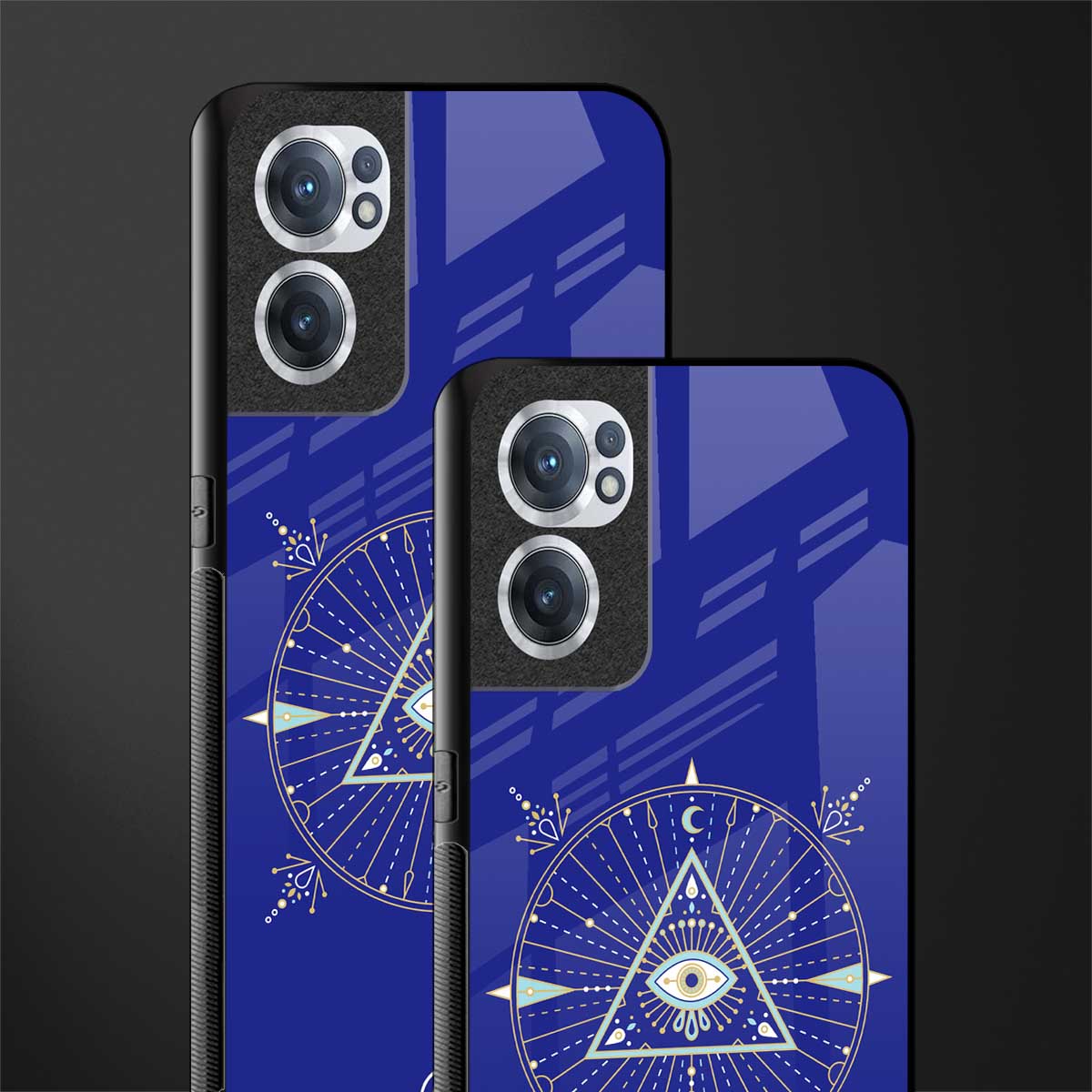 evil eye mandala blue glass case for oneplus nord ce 2 5g image-2