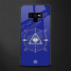 evil eye mandala blue glass case for samsung galaxy note 9 image