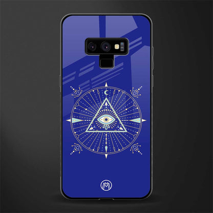 evil eye mandala blue glass case for samsung galaxy note 9 image