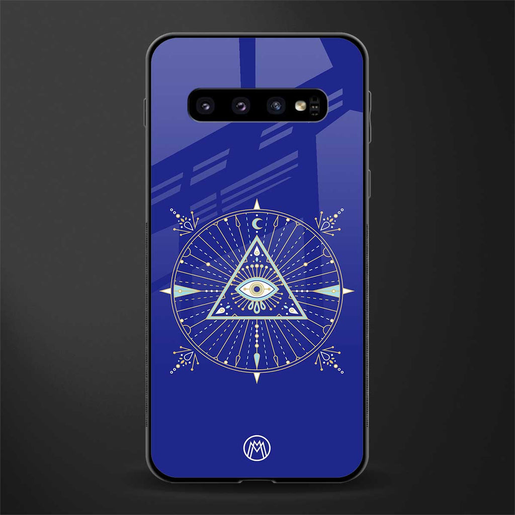 evil eye mandala blue glass case for samsung galaxy s10 plus image