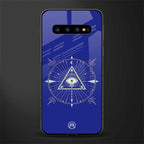evil eye mandala blue glass case for samsung galaxy s10 plus image
