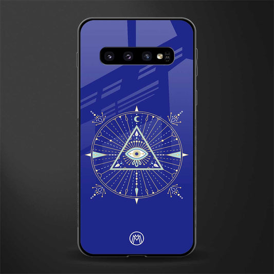 evil eye mandala blue glass case for samsung galaxy s10 plus image