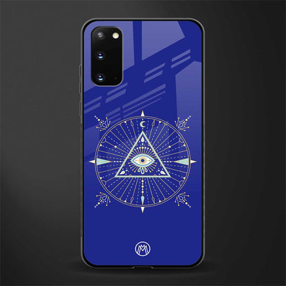 evil eye mandala blue glass case for samsung galaxy s20 image