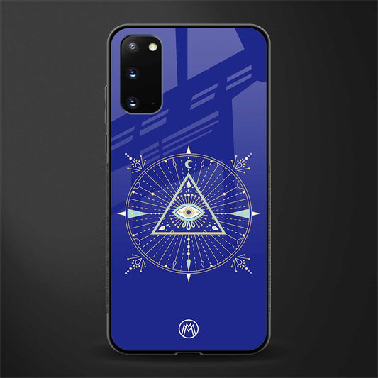 evil eye mandala blue glass case for samsung galaxy s20 image