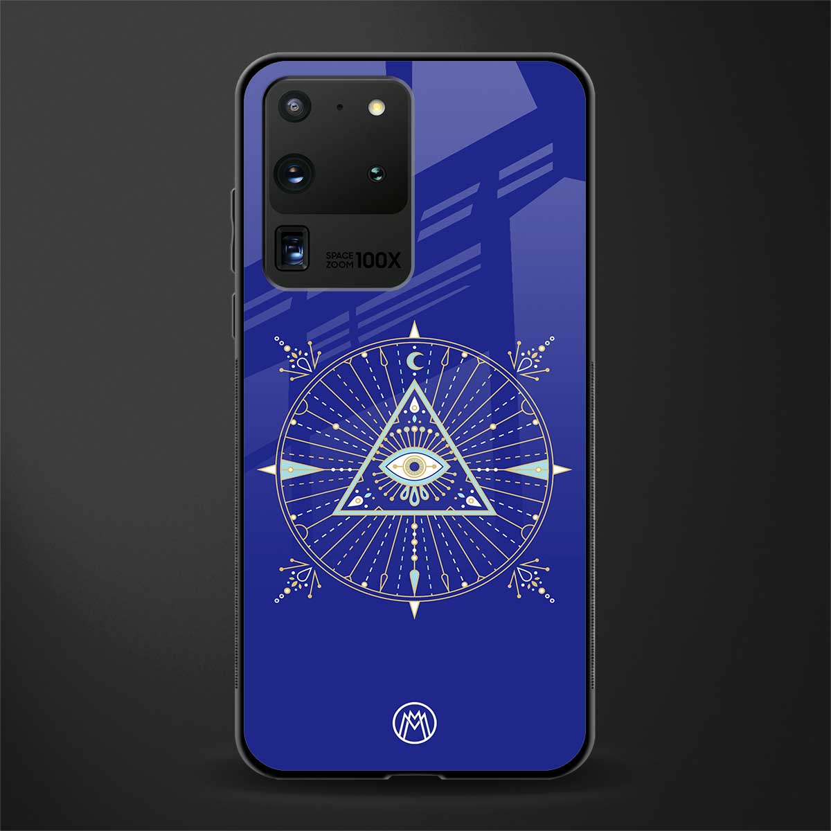 evil eye mandala blue glass case for samsung galaxy s20 ultra image