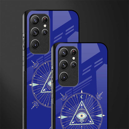 evil eye mandala blue glass case for samsung galaxy s22 ultra 5g image-2
