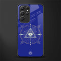 evil eye mandala blue glass case for samsung galaxy s22 ultra 5g image