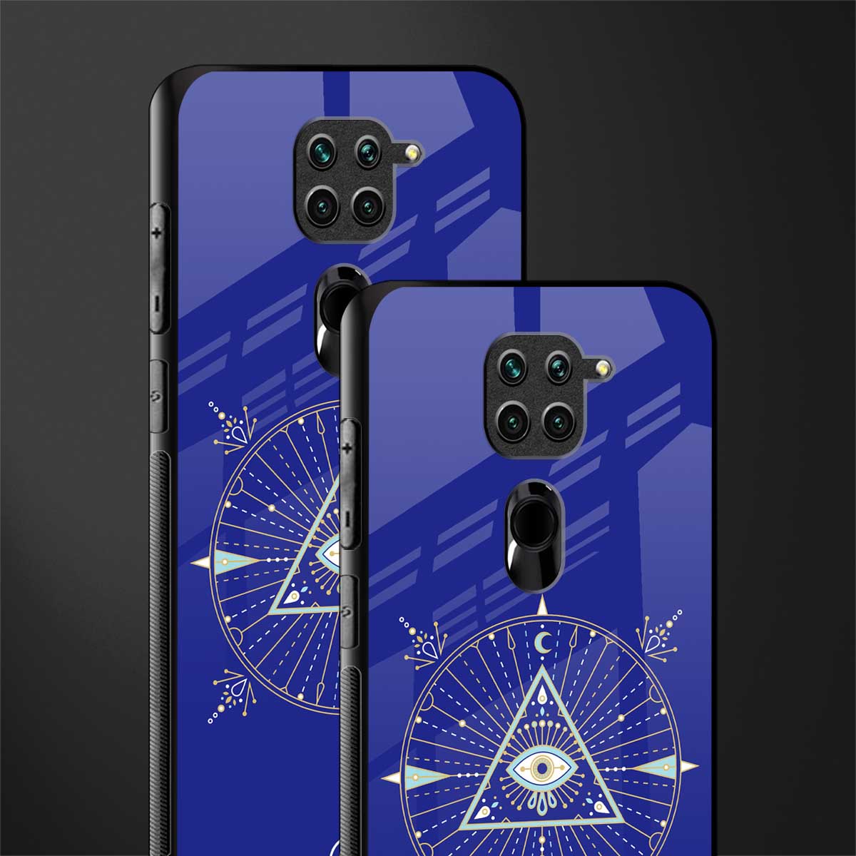 evil eye mandala blue glass case for redmi note 9 image-2
