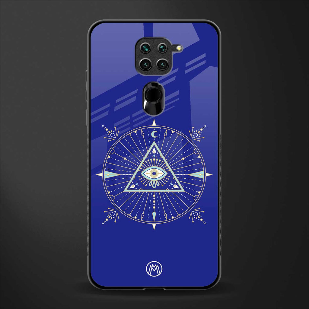 evil eye mandala blue glass case for redmi note 9 image