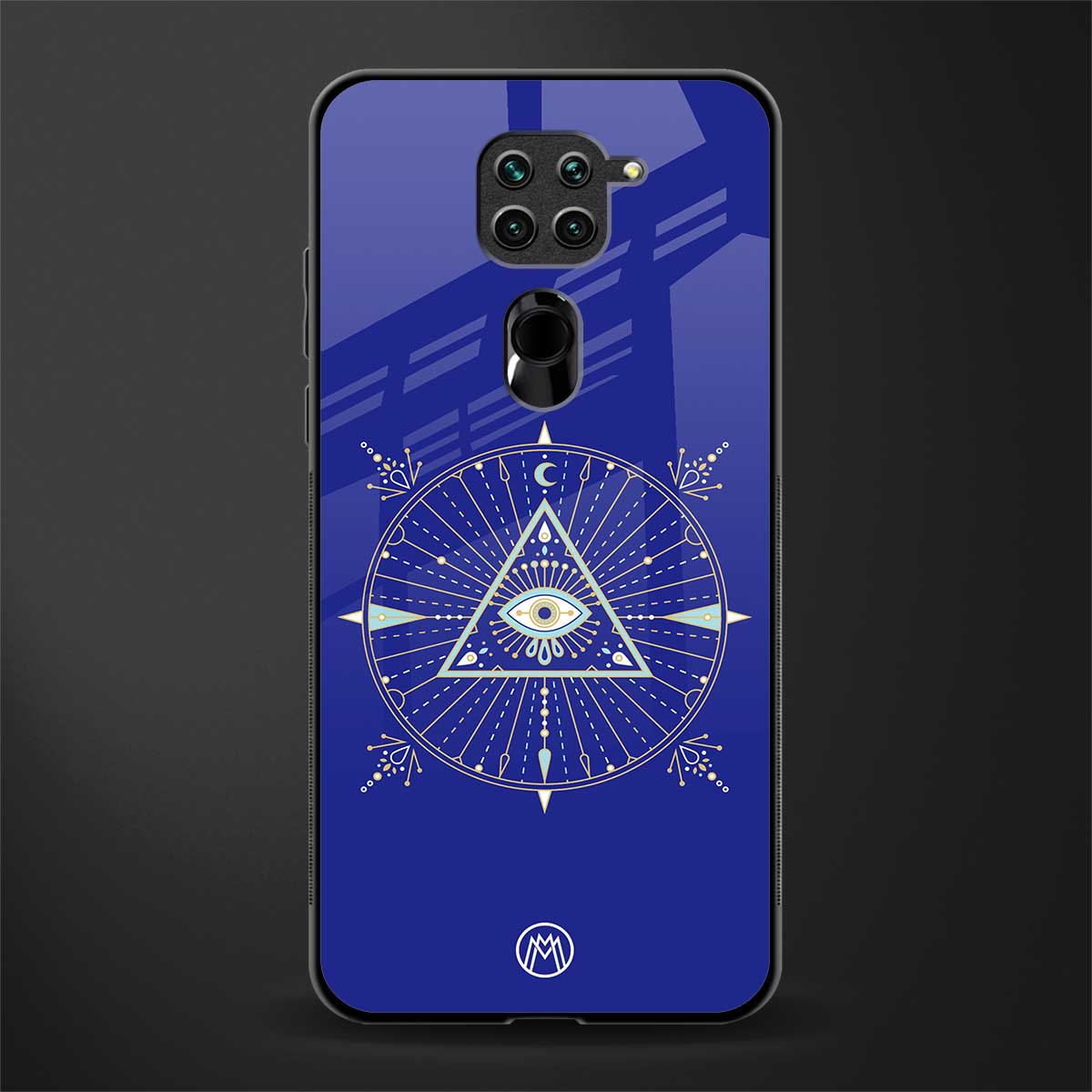 evil eye mandala blue glass case for redmi note 9 image
