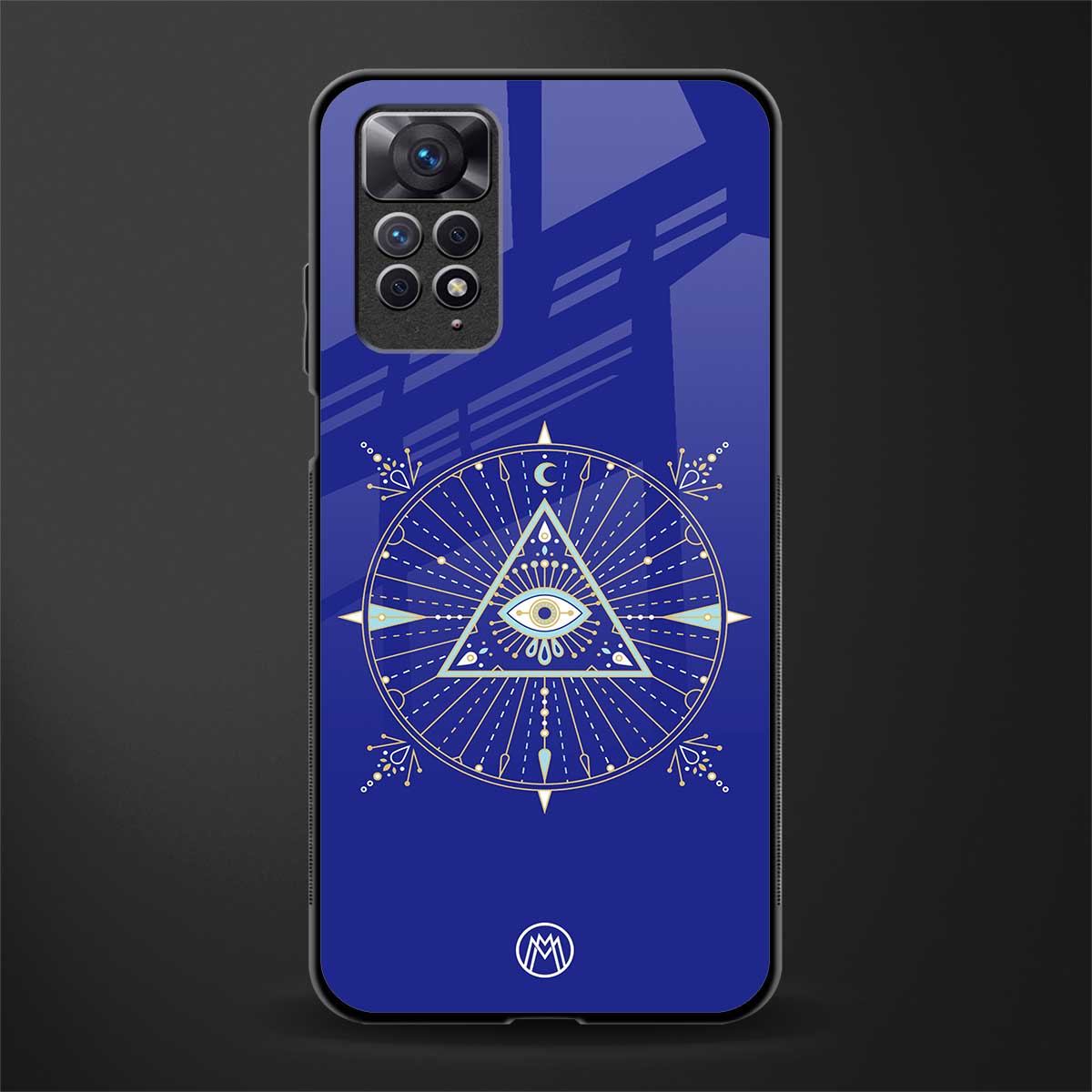 evil eye mandala blue glass case for redmi note 11 image