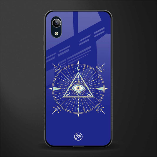 evil eye mandala blue glass case for vivo y1s without fingerprint image