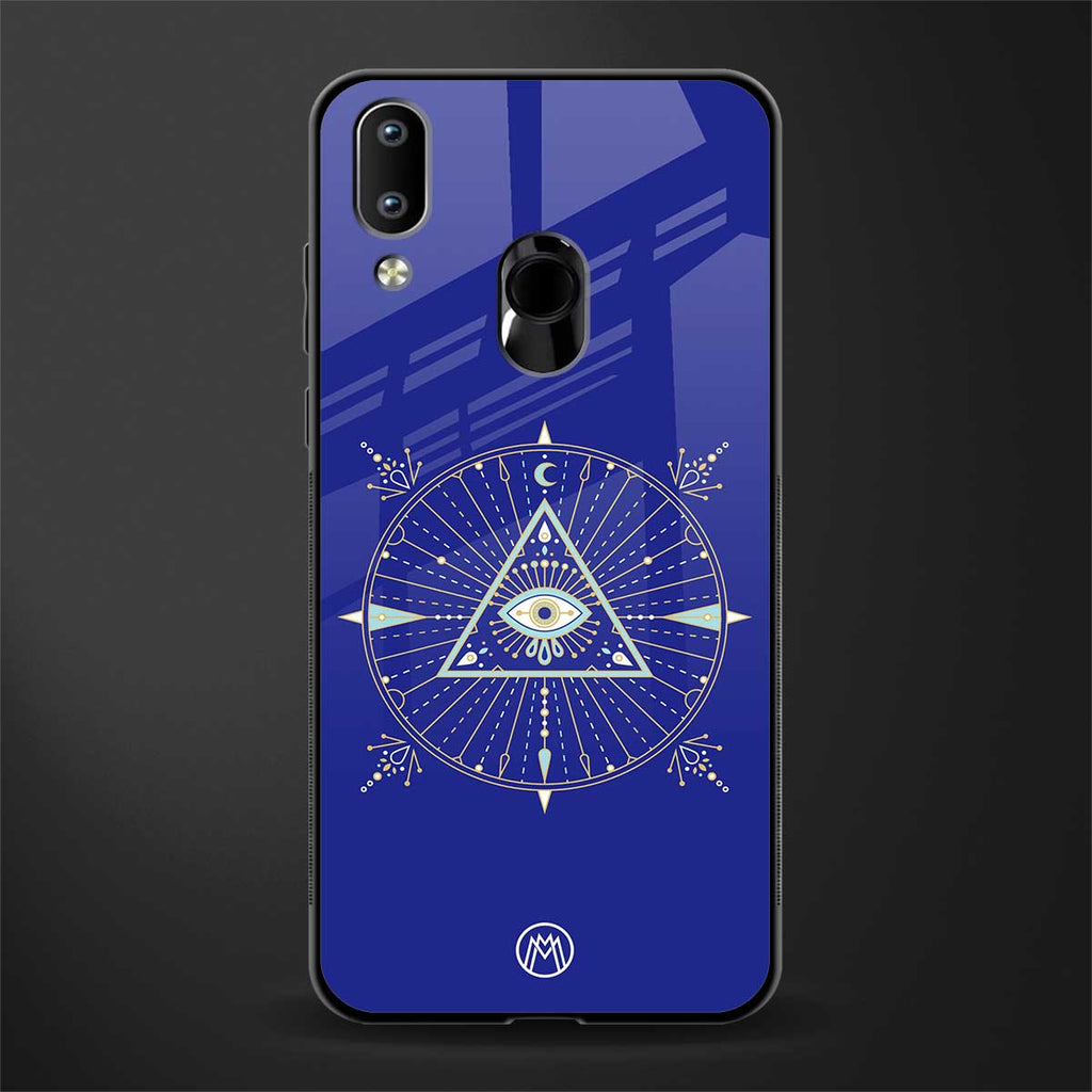 evil eye mandala blue glass case for vivo y95 image
