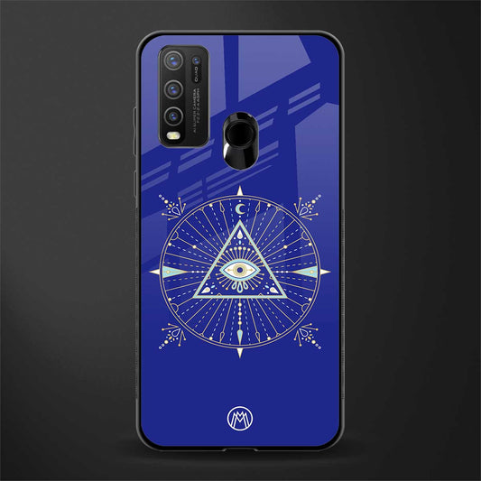 evil eye mandala blue glass case for vivo y30 image